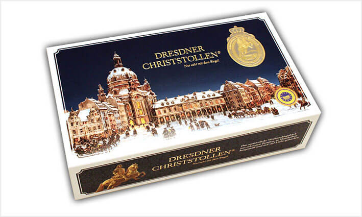 Dresdner Christstollen - Geschenkkarton mit Stollensiegel